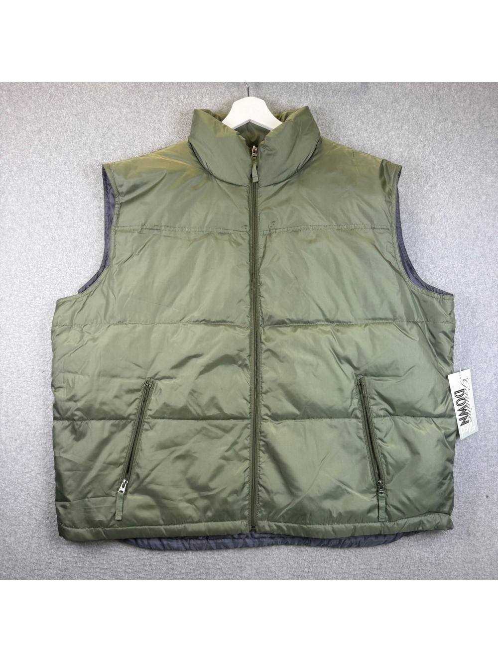 NOS Shaver Lake Mens Puffer Vest Green Full Zip Down Quilted Outdoor Jacket XXL